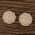 *Молочные и золотые латунные индийские серьги с искусственными камнями, бисером, перламутровыми бусинками