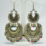 *Золотые индийские серьги с бисером