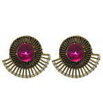 *Золотые и розовые латунные индийские серьги со стразами