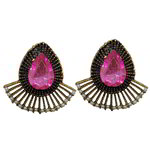 *Золотые и розовые латунные индийские серьги со стразами