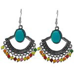 *Разноцветные и золотые латунные индийские серьги со стразами