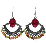 *Разноцветные и золотые латунные индийские серьги со стразами