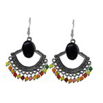 *Разноцветные и золотые латунные индийские серьги со стразами