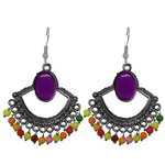 *Разноцветные и золотые латунные индийские серьги со стразами