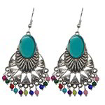 *Разноцветные и золотые латунные индийские серьги со стразами