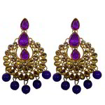 *Разноцветные и золотые латунные индийские серьги со стразами