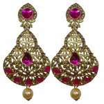 *Разноцветные и золотые латунные индийские серьги со стразами