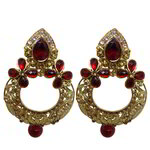 *Золотые латунные индийские серьги со стразами