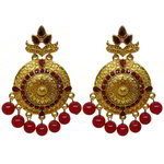 *Золотые индийские серьги из латуни со стразами