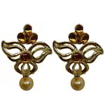 *Золотые латунные индийские серьги со стразами