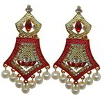 *Разноцветные и золотые латунные индийские серьги со стразами