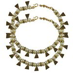 *Молочный, цвета меди и золотой браслет на ногу из меди и латуни с искусственными камнями