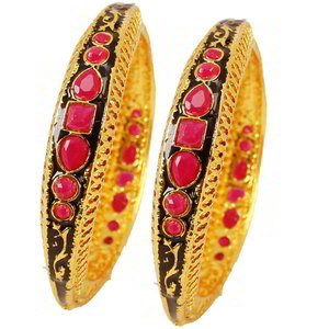 Бордовый и золотой индийский браслет с бисером
