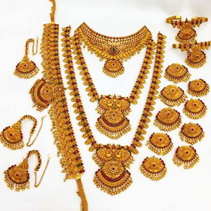 Бордовый, золотой и красный набор свадебных индийских украшений со стразами