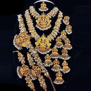 Молочный и золотой набор свадебных индийских украшений со стразами