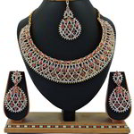 *Цвета меди, золотое и розовое индийское украшение на шею из меди со стразами