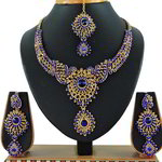 *Золотое медное индийское украшение на шею со стразами