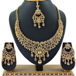 *Цвета меди и золотое индийское украшение на шею из меди со стразами