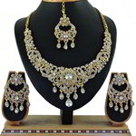 *Молочное, цвета меди и золотое медное индийское украшение на шею со стразами