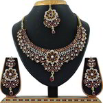 *Бордовое, цвета меди, золотое и красное медное индийское украшение на шею со стразами