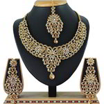 *Цвета меди и золотое медное индийское украшение на шею со стразами