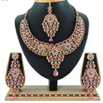 *Цвета меди, золотое и розовое индийское украшение на шею из меди со стразами