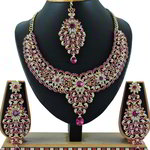 *Цвета меди, золотое и розовое медное индийское украшение на шею со стразами