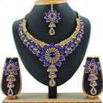 *Цвета меди, золотое и синее медное индийское украшение на шею со стразами