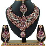 *Цвета меди, золотое и розовое медное индийское украшение на шею со стразами