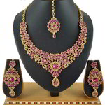 *Цвета меди и золотое индийское украшение на шею из меди со стразами