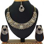 *Молочное, цвета меди и золотое медное индийское украшение на шею со стразами