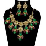 *Разноцветное и золотое индийское украшение на шею со стразами