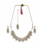 *Молочное и золотое индийское украшение на шею со стразами