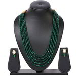 *Зелёное и золотое индийское украшение на шею со стразами