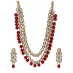 *Молочное и золотое индийское украшение на шею со стразами