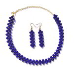 *Золотое и синее индийское украшение на шею со стразами