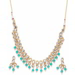 *Молочное и золотое индийское украшение на шею со стразами