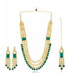 *Золотое индийское украшение на шею со стразами