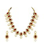 *Бордовое, золотое и красное индийское украшение на шею со стразами