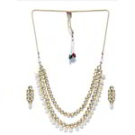 *Молочное и золотое индийское украшение на шею со стразами