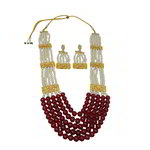 *Молочное и золотое индийское украшение на шею со стразами