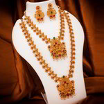 *Бордовое, золотое и красное индийское украшение на шею со стразами