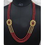 *Бордовое, золотое и красное индийское украшение на шею со стразами