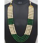 *Зелёное и золотое индийское украшение на шею с бисером