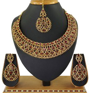Цвета меди и золотое медное индийское украшение на шею со стразами