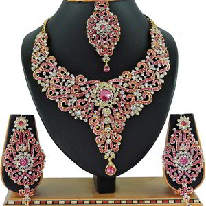 Цвета меди, золотое и розовое медное индийское украшение на шею со стразами