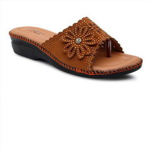 Бежевая и коричневая бархатная индийская женская обувь