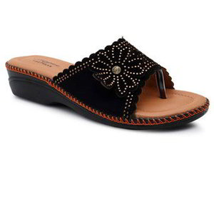 Чёрная и серая бархатная индийская женская обувь