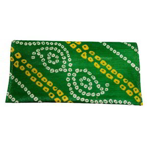 Зелёная хлопковая женская сумочка-клатч, украшенная печатным рисунком