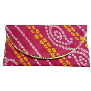 Розовая хлопковая женская сумочка-клатч, украшенная печатным рисунком